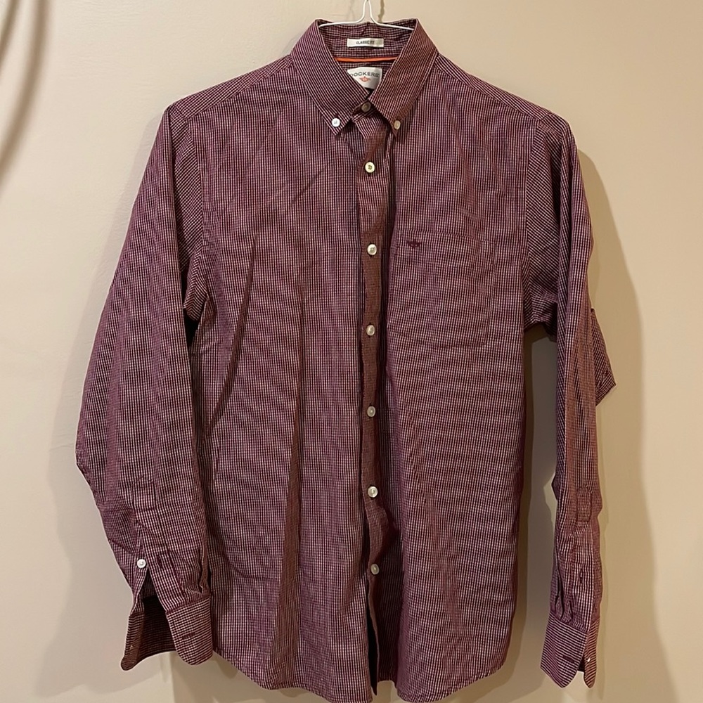 Dockers maroon/white dress shirt